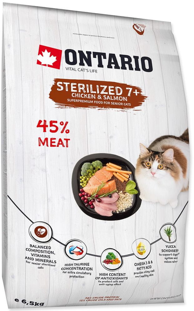 Ontario Cat Sterilised 7+ 5kg